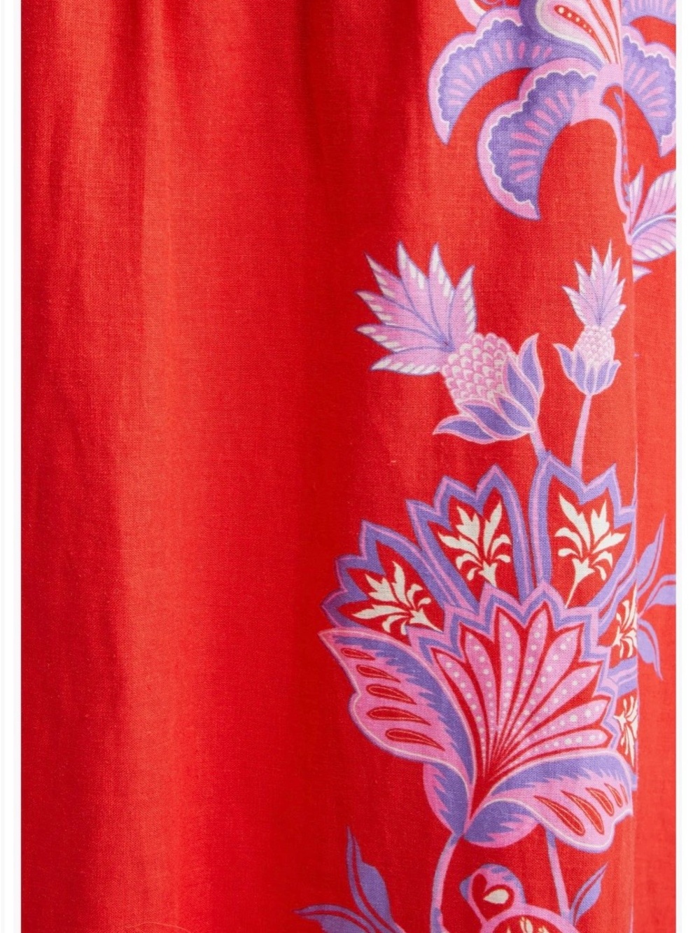 Farm Rio Porcelain Garden Red Linen A-Line Dress - Picture 5 of 10